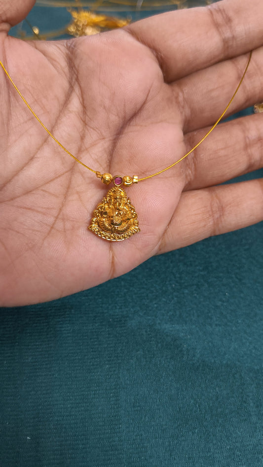 Vinayaka Invisible Necklace (Ruby)