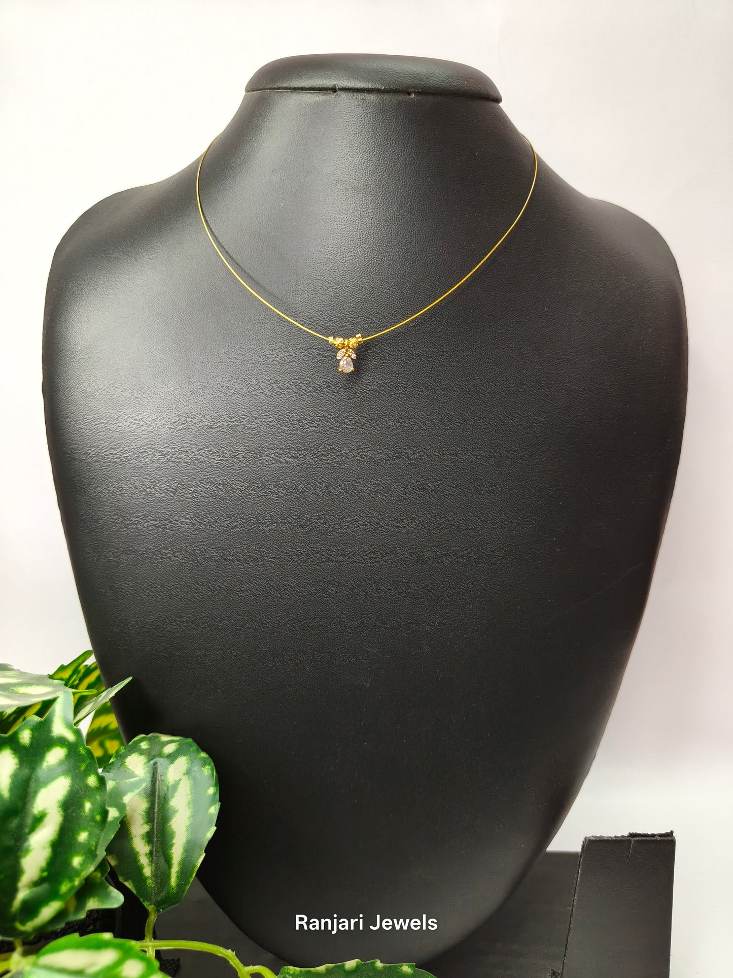 Single AD stone invisible Necklace