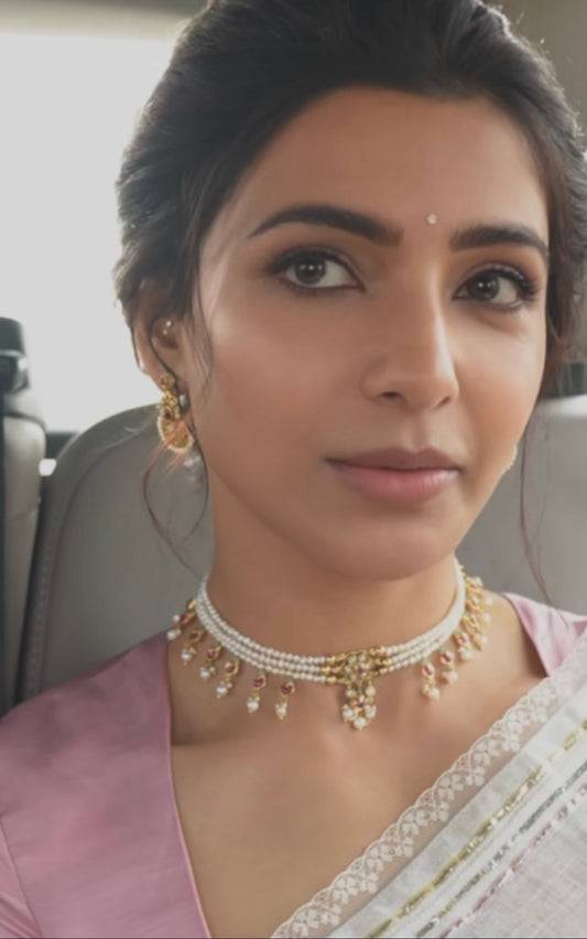 Samantha Inspired Pearl Choker set