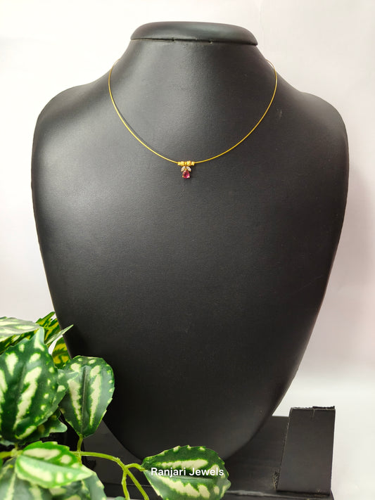 Single AD stone invisible Necklace